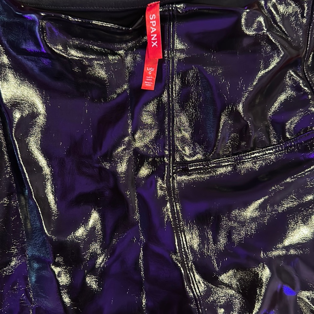 Spanx patent leather “wet leg” leggings, size large